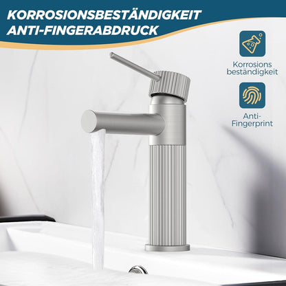 Waschtischarmatur mit Auslaufhöhe 120mm Edelstahl Einhebelmischer