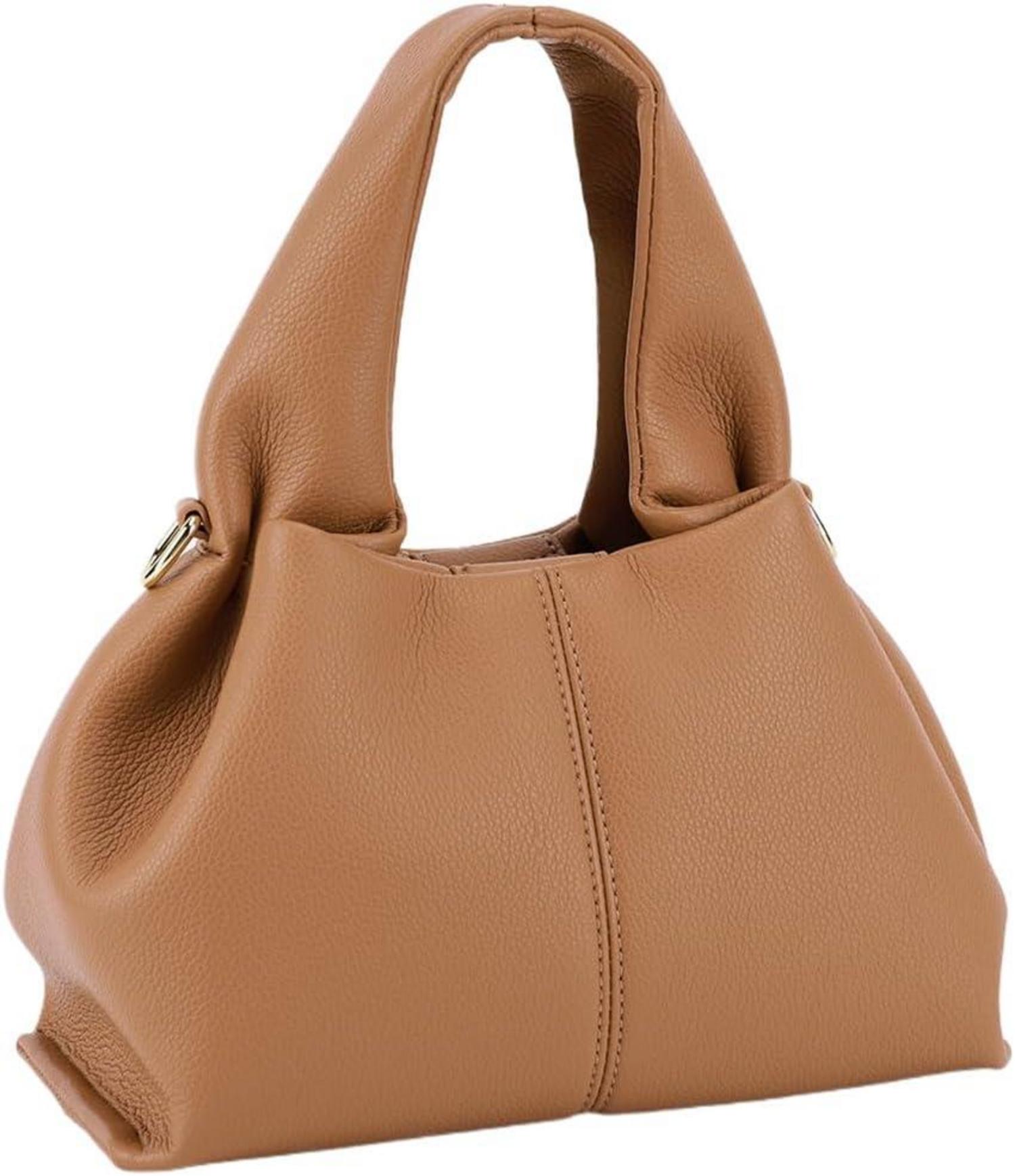 Kleine Handtasche Damen PU Leder Vintage Umhängetasche Braun