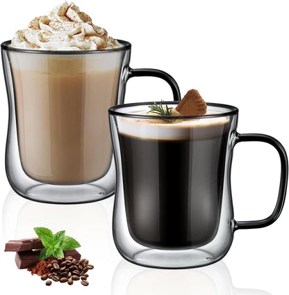Doppelwandige Kaffeegläser 350ml Latte Macchiato 2er Set