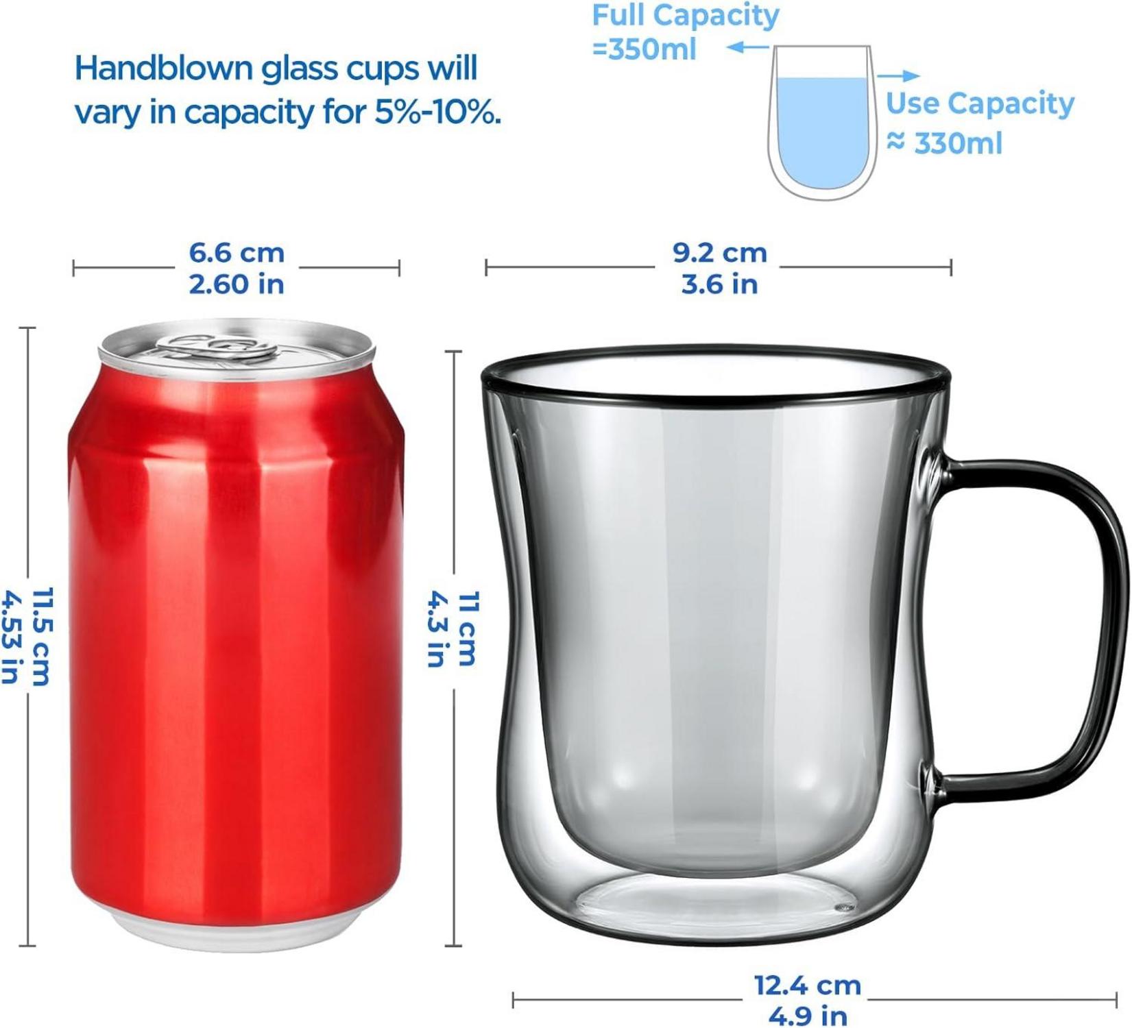 Doppelwandige Kaffeegläser 350ml Latte Macchiato 2er Set