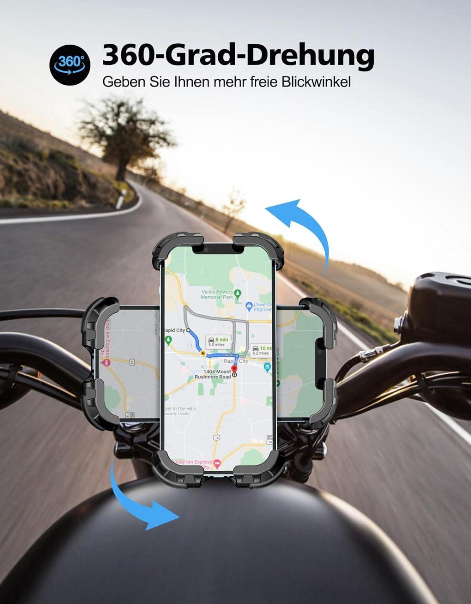 Glangeh Handyhalterung Motorrad Fahrrad 360° Drehbar für 4,7-6,8 Zoll Smartphone Schwarz