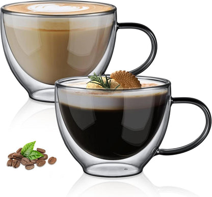 Doppelwandige Kaffeegläser 350ml Latte Macchiato Gläser 2er Set