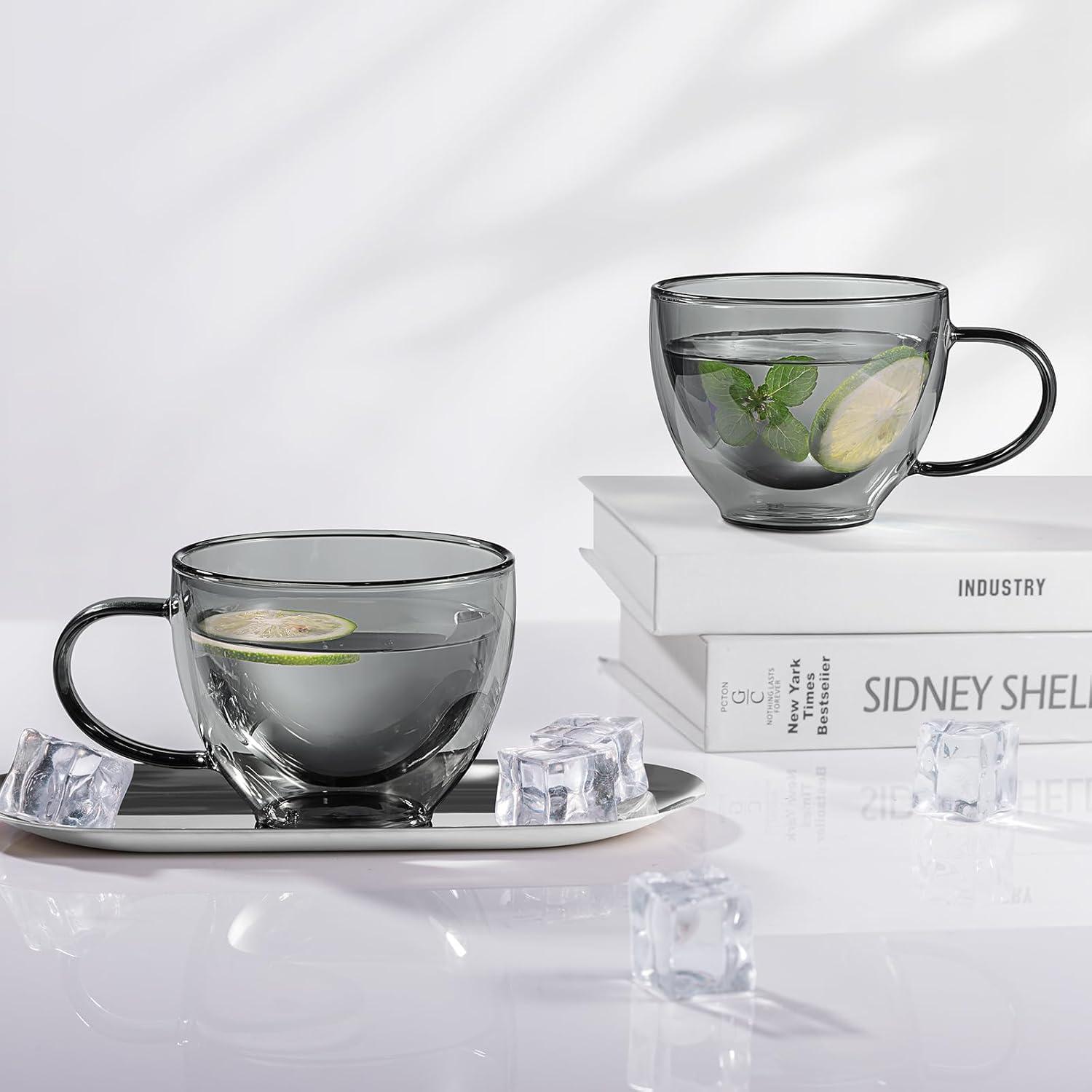 Doppelwandige Kaffeegläser 350ml Latte Macchiato Gläser 2er Set