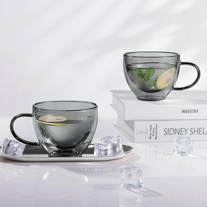 Doppelwandige Kaffeegläser 350ml Latte Macchiato Gläser 2er Set