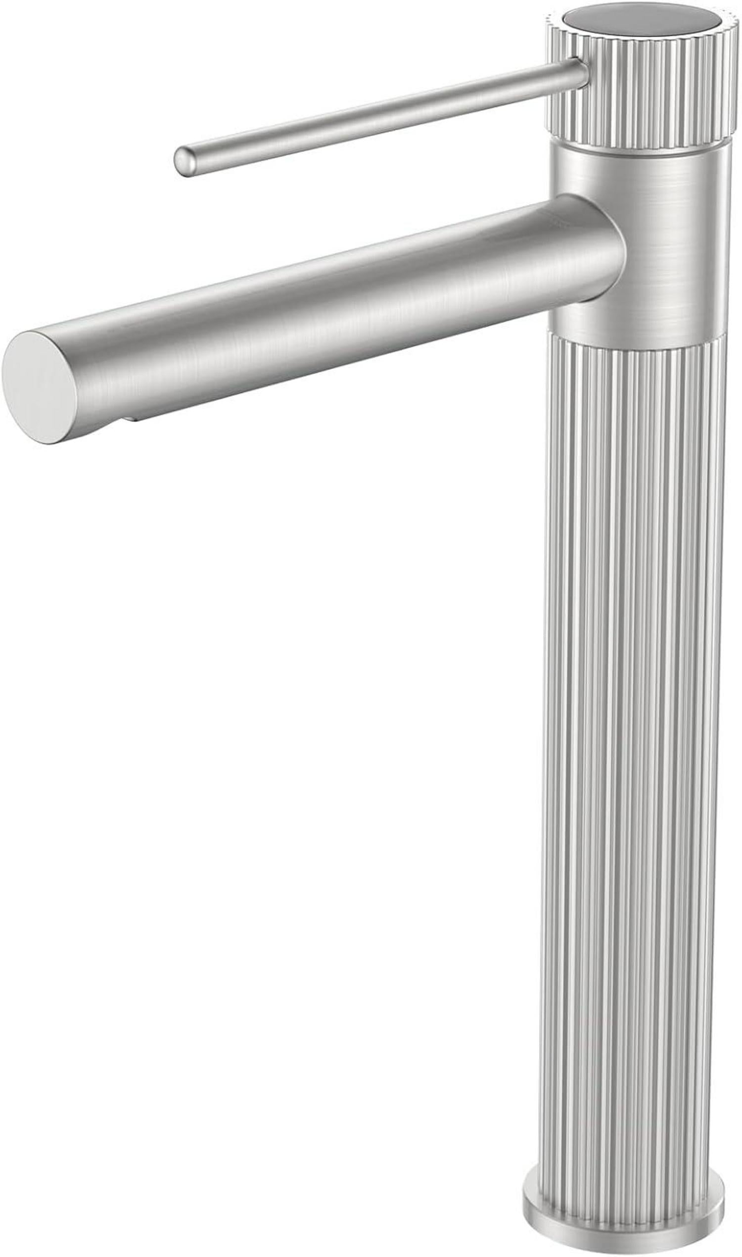 Moderne Edelstahl Waschtischarmatur 250mm Auslaufhöhe, Wassersparend