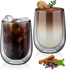 Doppelwandige Kaffeegläser Latte Macchiato Gläser 2er Set - 350ml