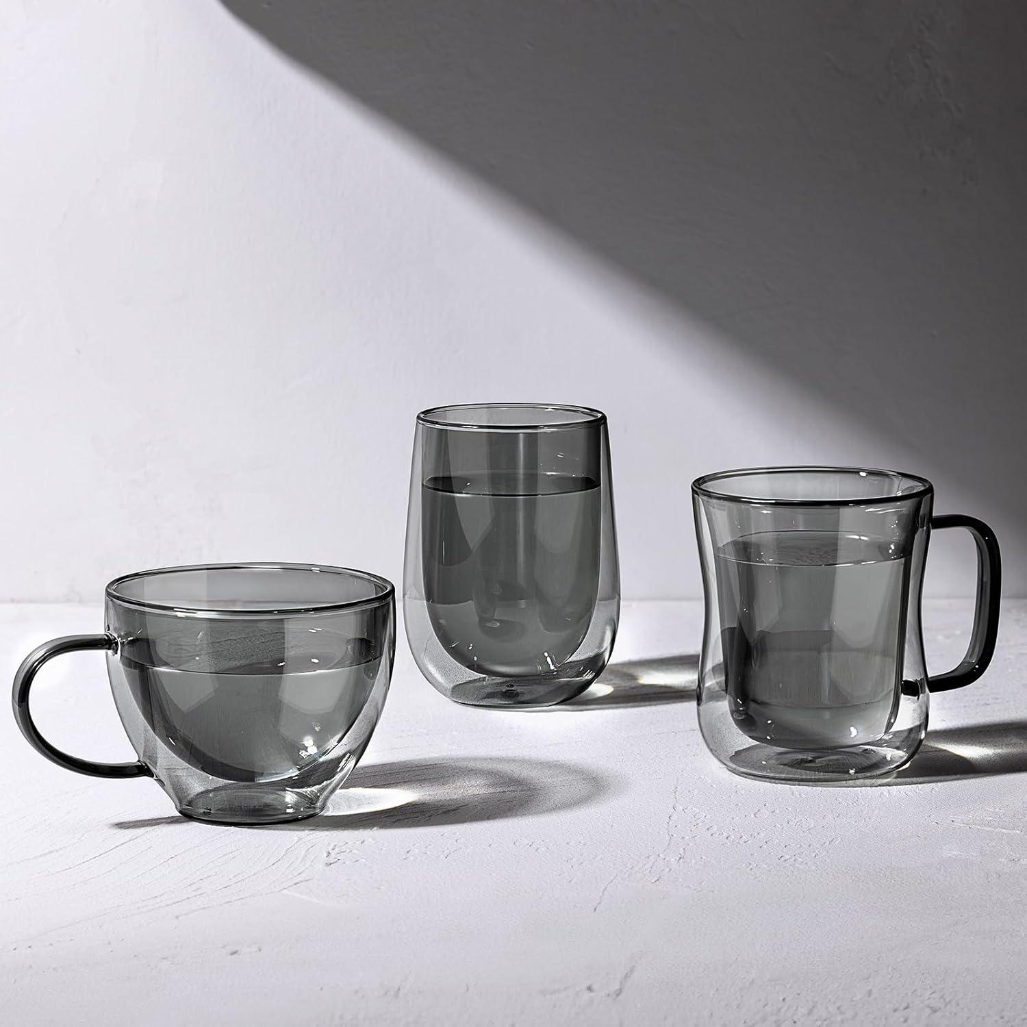 Doppelwandige Schwarz Gläser 350ml 2er Set - Kaffeegläser
