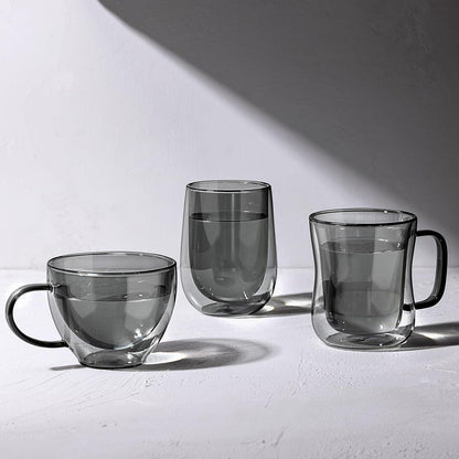 Doppelwandige Schwarz Gläser 350ml 2er Set - Kaffeegläser