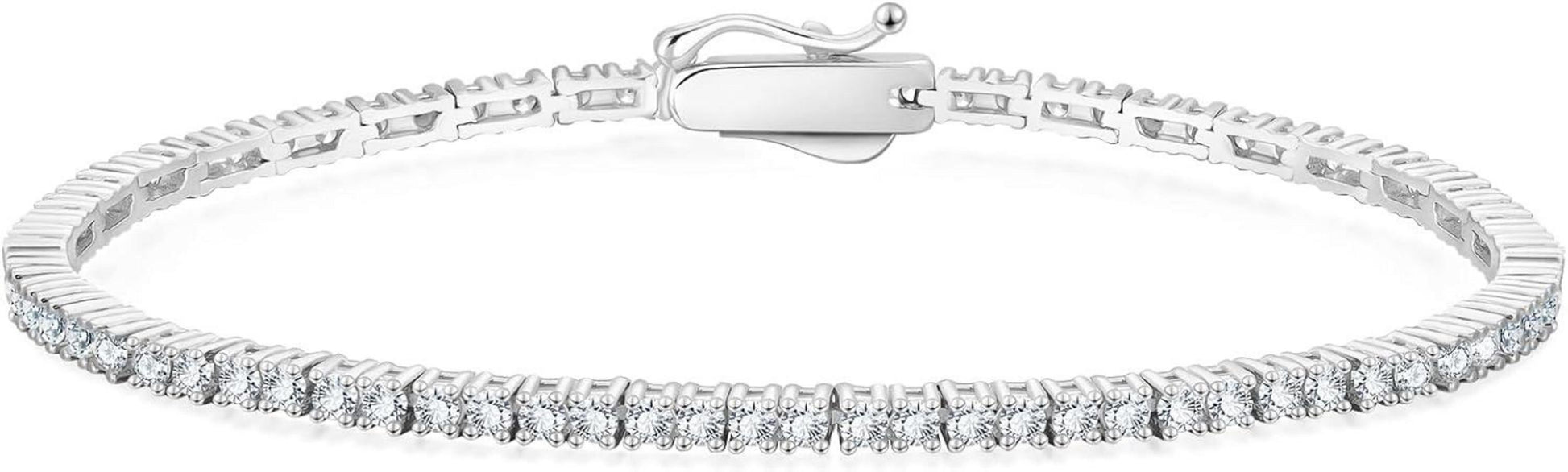 Tennisarmband Silber 925 Zirkonia Kristall Iced Out 19cm 2mm