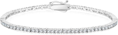 Tennisarmband Silber 925 Zirkonia Kristall Iced Out 19cm 2mm