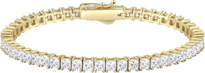 Tennisarmband Silber 925 Damen Zirkonia Armband Iced Out 19cm 3mm