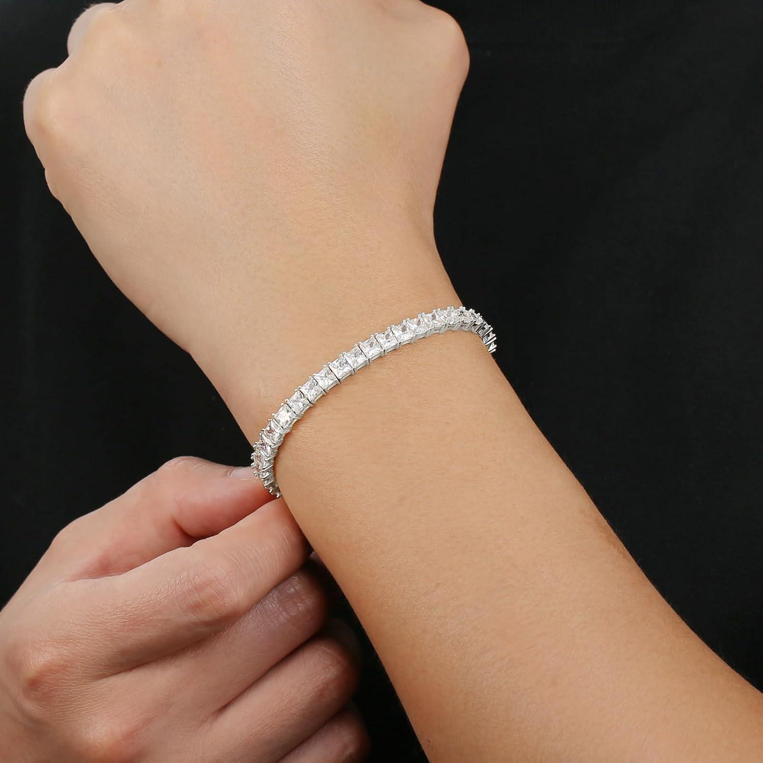 Tennisarmband Silber 925 Zirkonia Damen 4mm Iced Out 19cm
