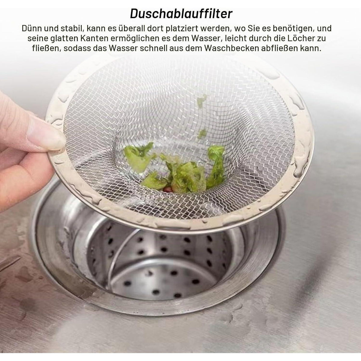 Edelstahl Haarsieb 7cm – Feinmaschig & Rostfrei für Bad & Küche