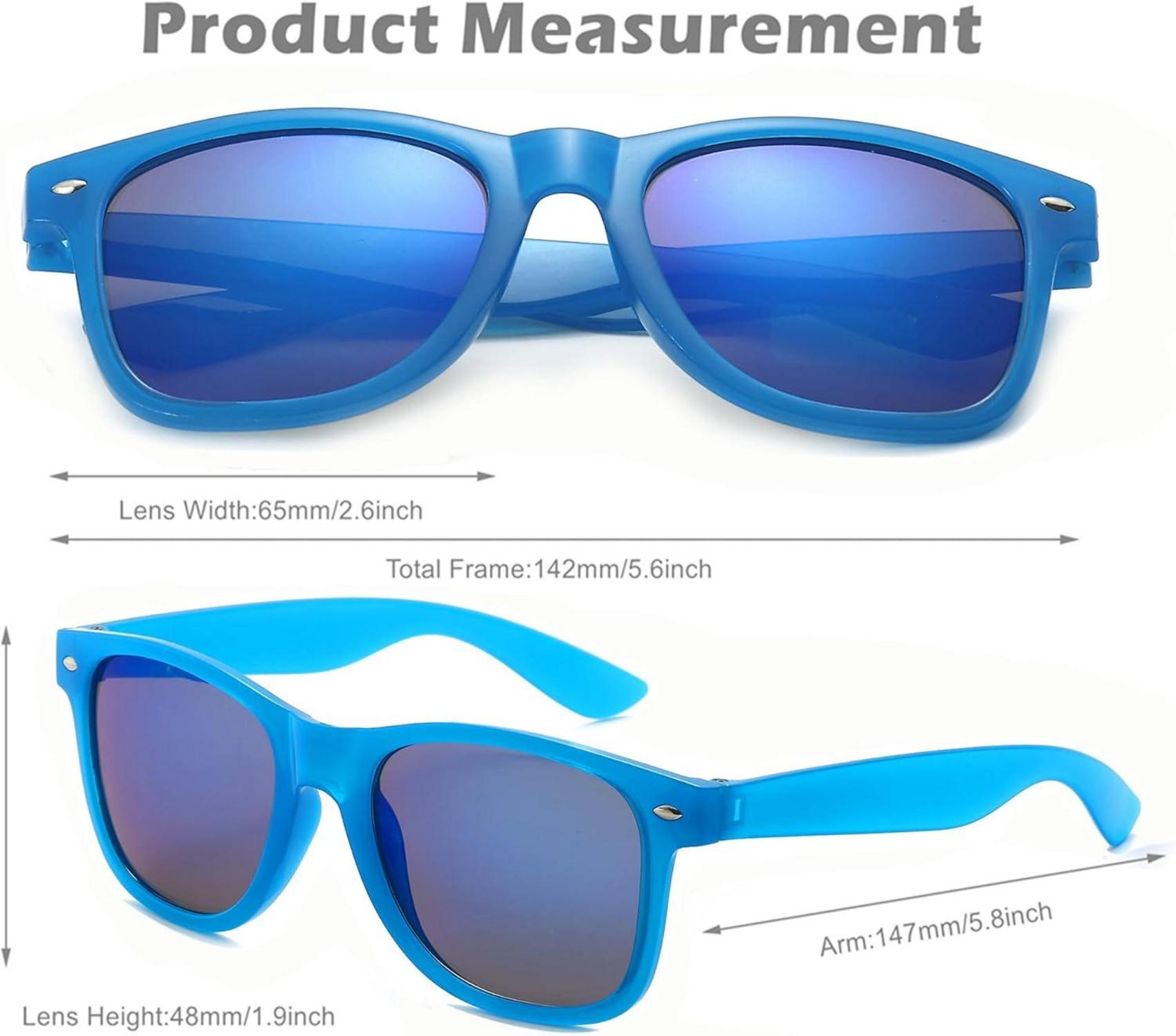 6 Stück Neon Bunte Sonnenbrillen Vintage Set für Herren Damen