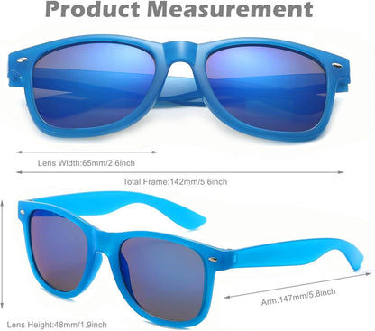 6 Stück Neon Bunte Sonnenbrillen Vintage Set für Herren Damen