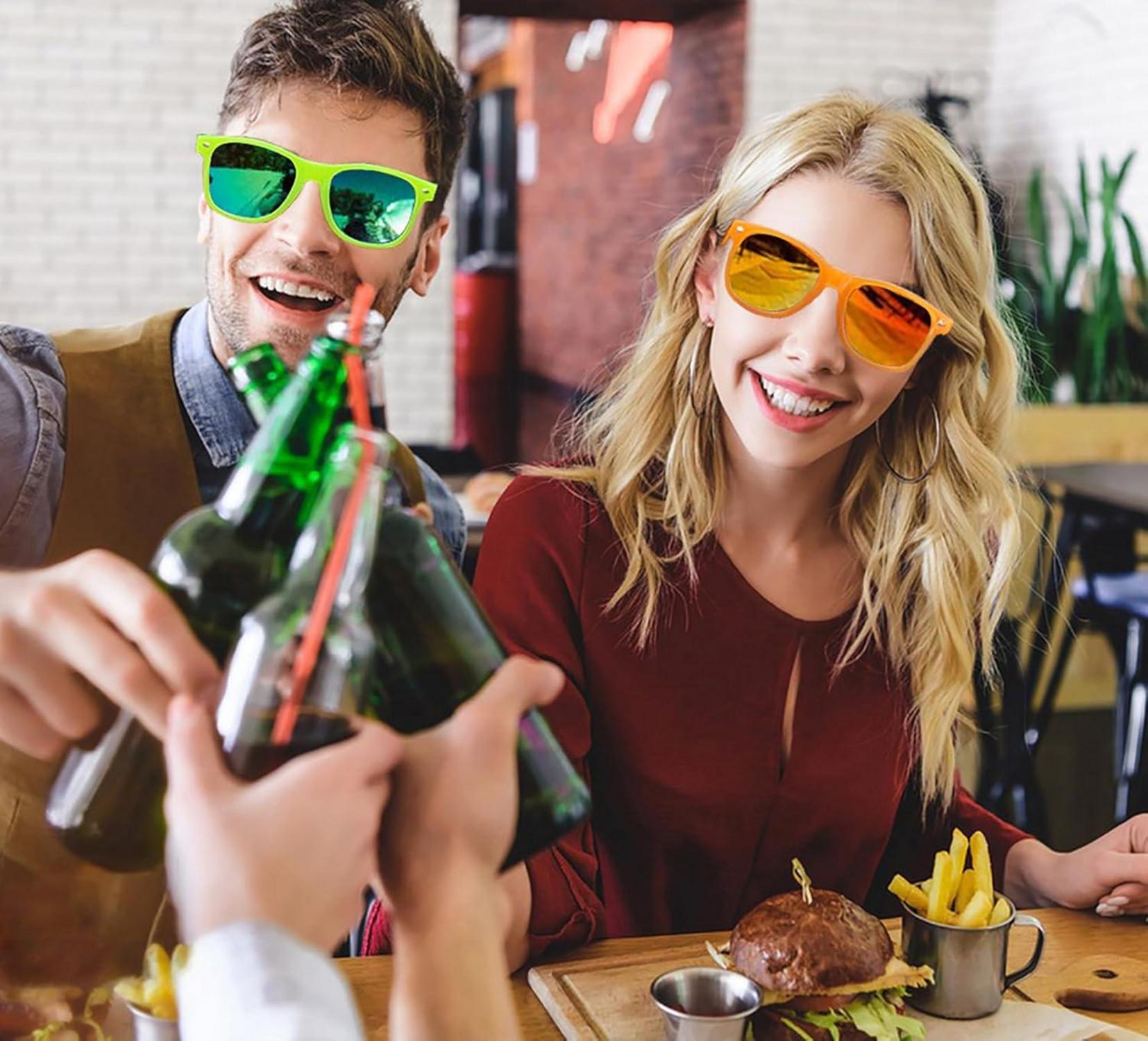 Bunte Sonnenbrille Set Vintage Neon Lustige Brillen 6 Stücke Herren