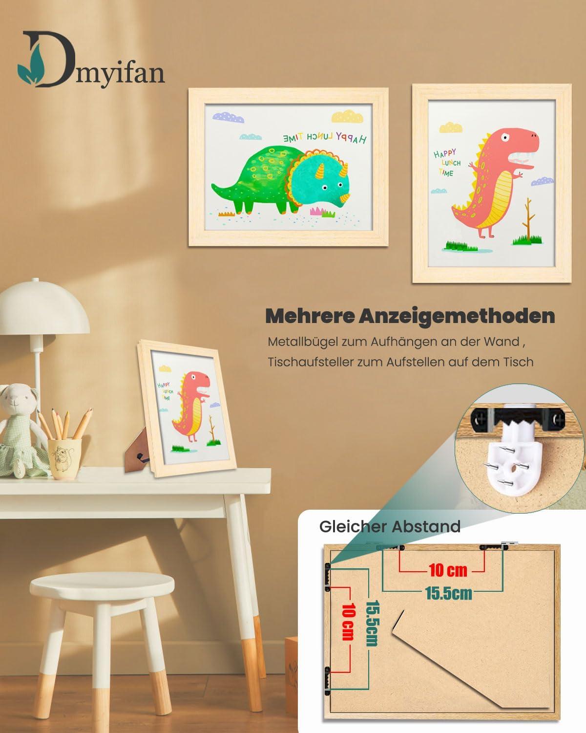 Dmyifan Kinder Kunstfotorahmen A4 2 Stück Holzoptik Büro Zuhause Schule