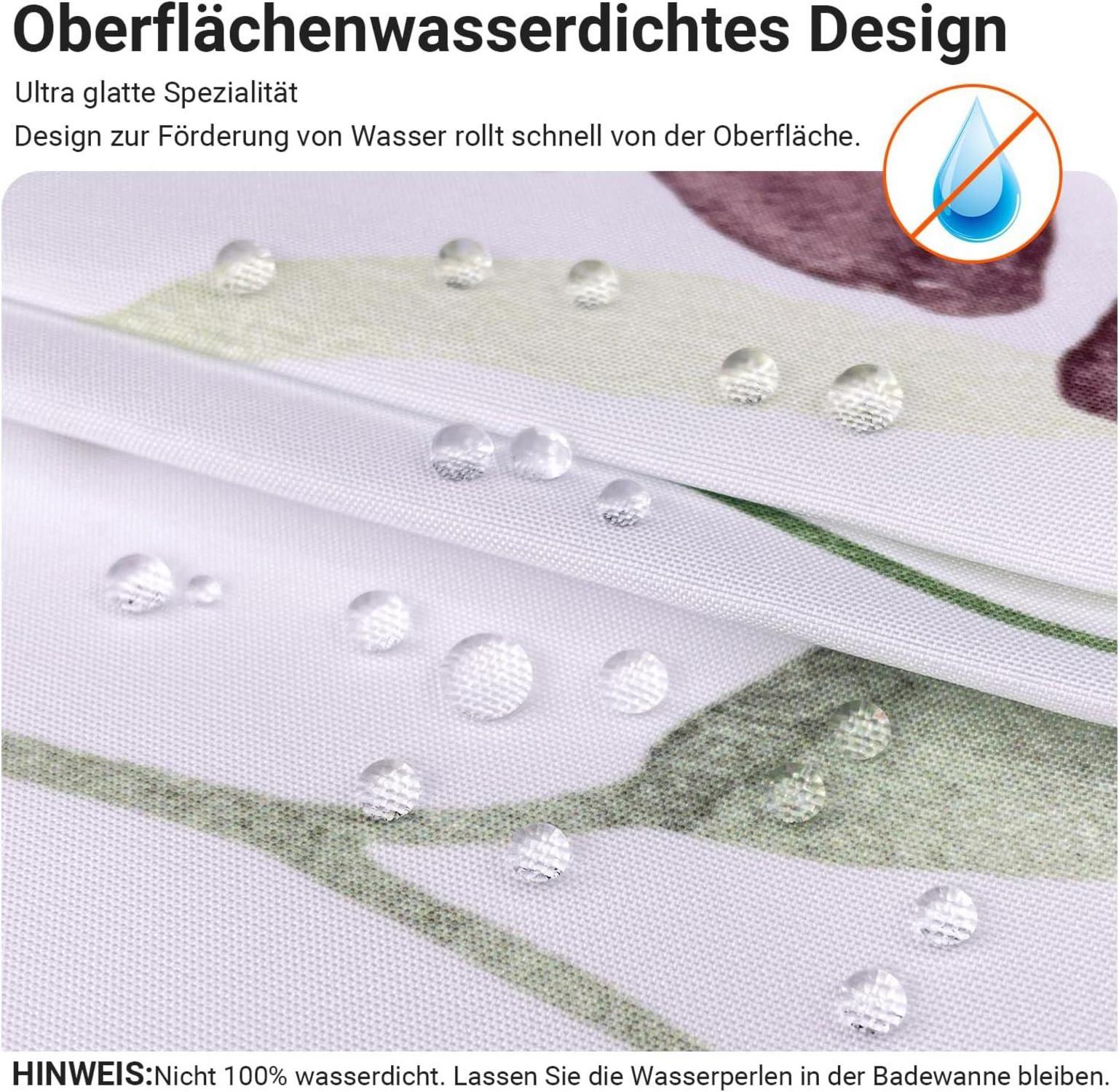 Duschvorhang 180x200cm Schmetterling Blumen waschbar