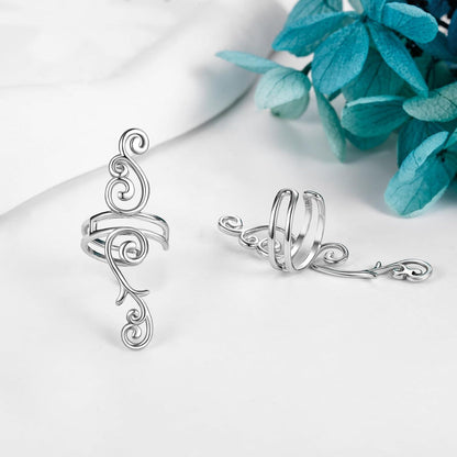 Ohrmanschetten Ohrringe Sterling Silber Filigran für Frauen
