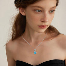 Infinity Herz Kette Damen 925 Silber Geburtsstein Aquamarin