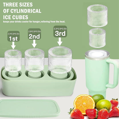 Eiswürfelform mit Deckel und Behälter für Tumbler Becher
