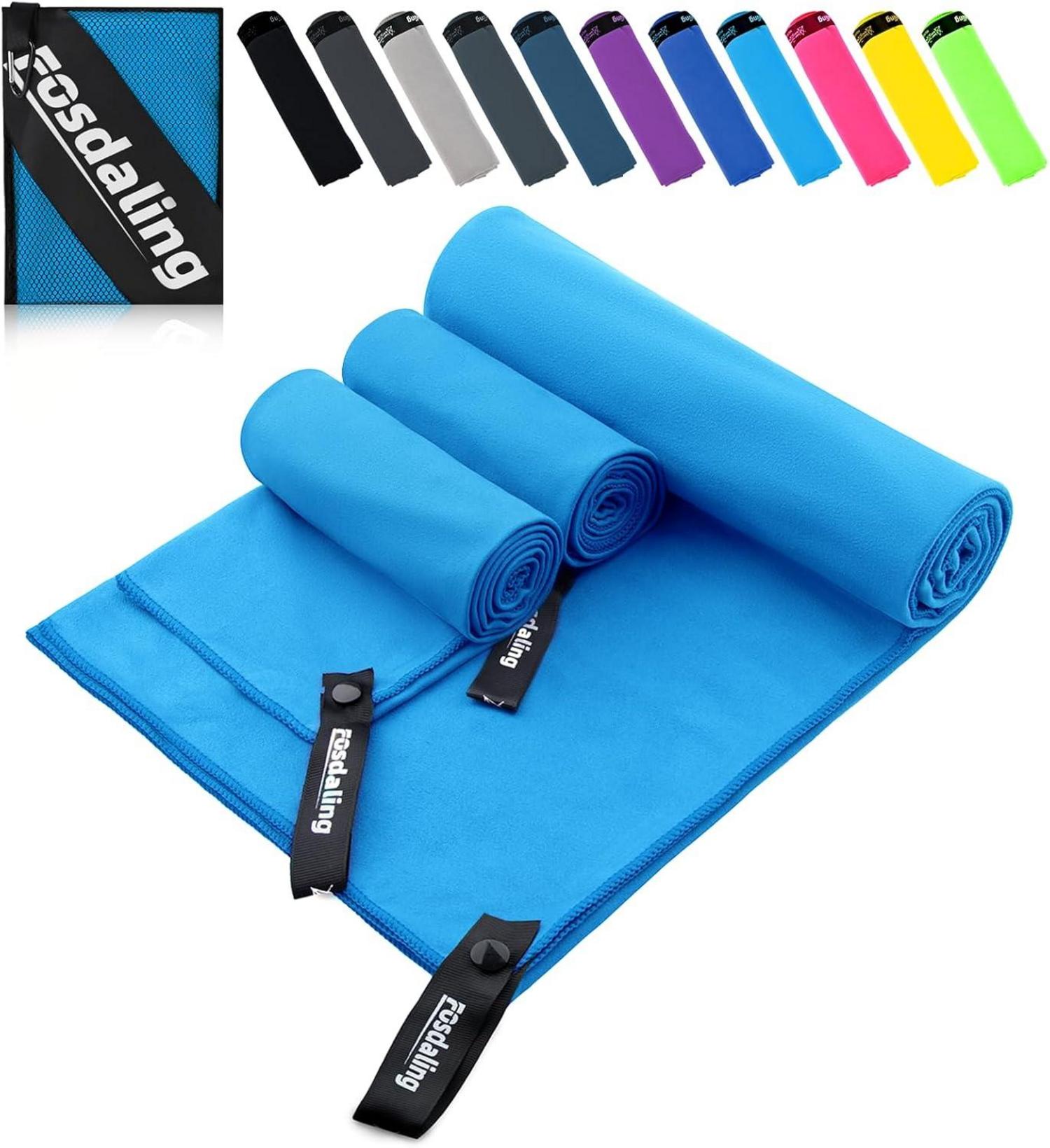 Schnelltrocknendes Mikrofaser Handtuch Set für Sport & Strand