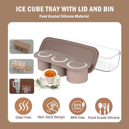 Eiswürfelschale Silikon mit Deckel 3-Fach Eiswürfelschale 40 Oz Tumbler Cocktails Whisky fruits