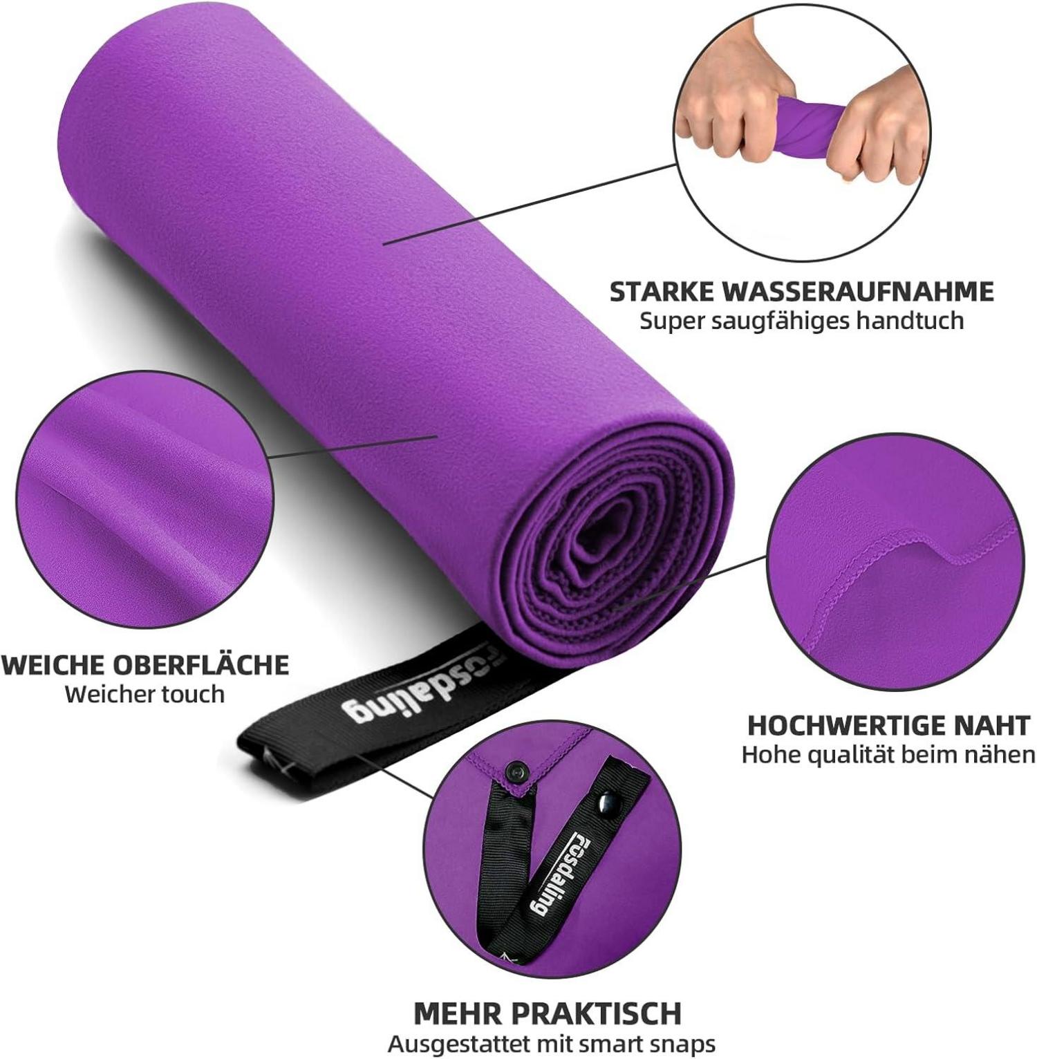 Schnelltrocknendes Mikrofaser Handtuch Set für Fitness & Strand
