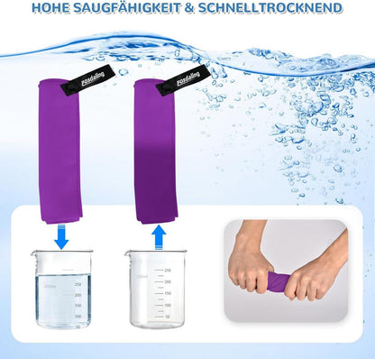 3er Set Mikrofaser Handtuch, Groß & Klein, Schnelltrocknend, Fitness & Sport
