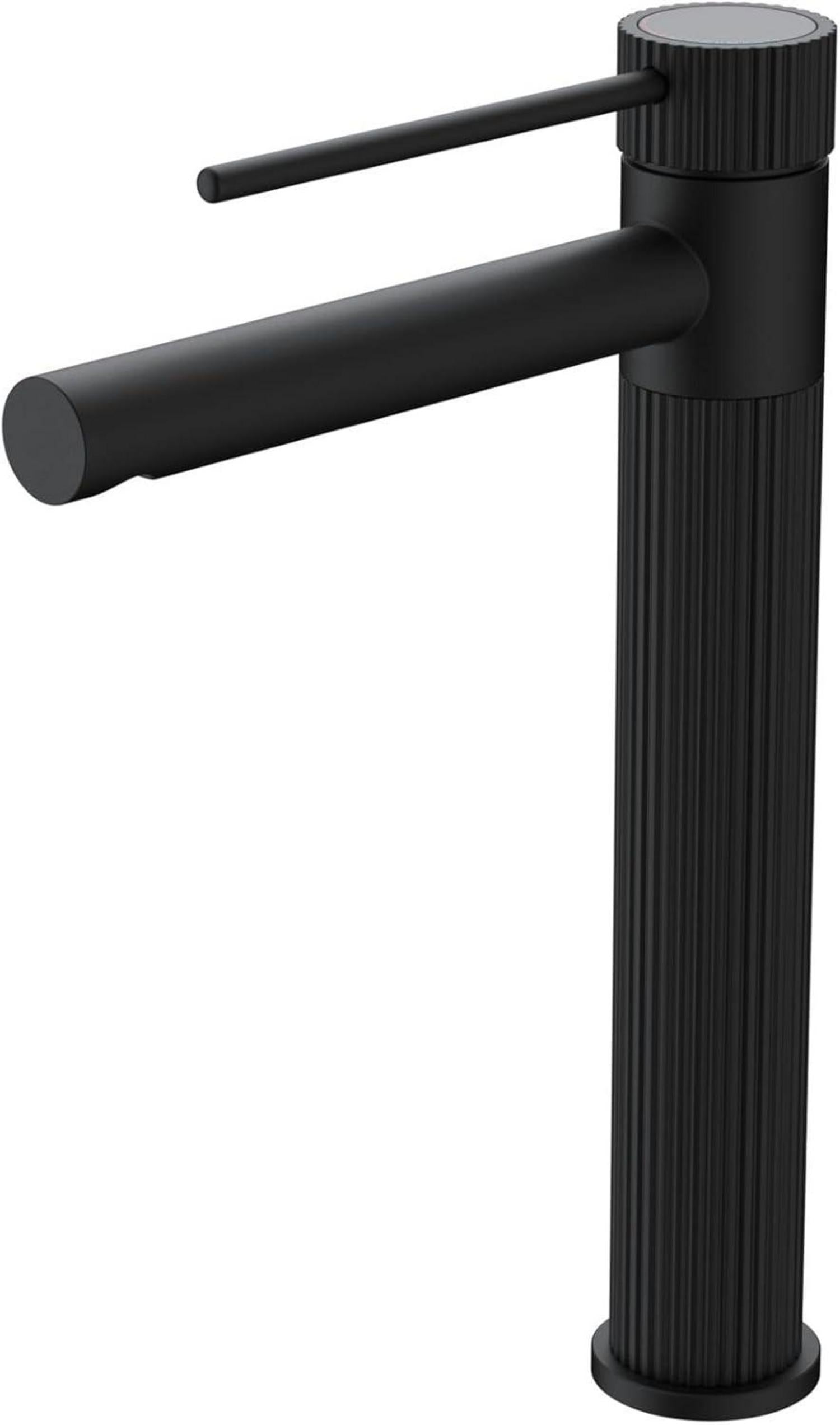Moderne Mattschwarze Waschtischarmatur mit Auslaufhöhe 250mm