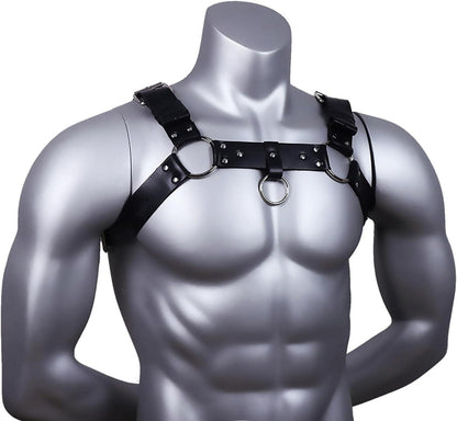 Herren Leder Brust Harness Punk Gothic Fetisch SM Bondage Sexy
