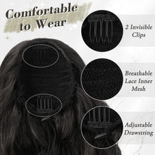 Lockige Wellige Ponytail Extension Schwarz Braun 66cm