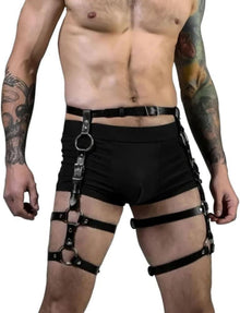 Punk Leder Bein Harness Gothic Strumpfband Gürtel BDSM Bondage