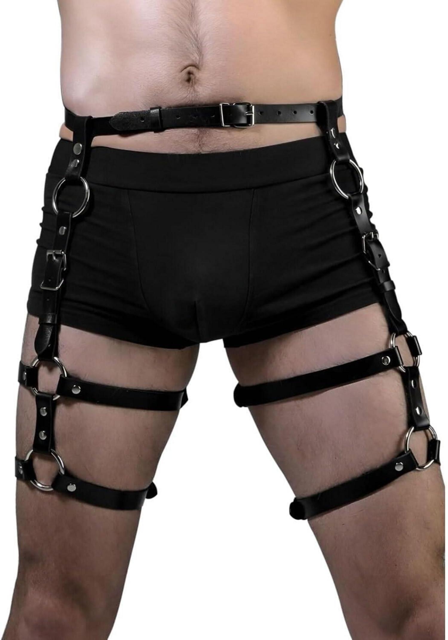 Punk Leder Bein Harness Gothic Strumpfband Männer BDSM