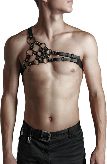 Moinha Herren Punk Leder Brust Harness Gay Fetisch