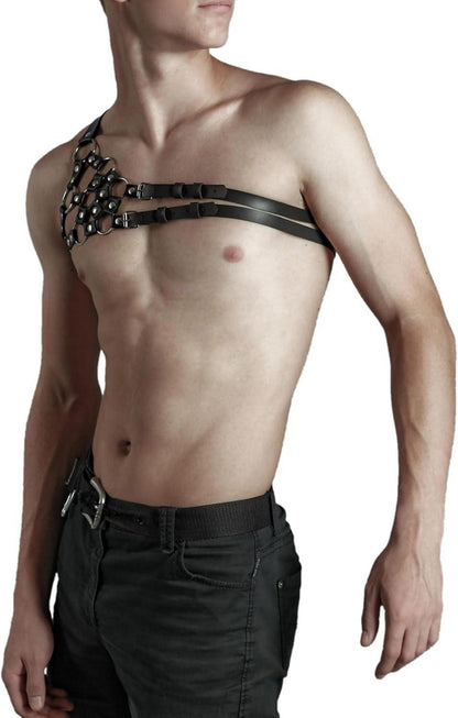 Herren Punk Body Brust Harness Leder Fetisch Gay Unterwäsche Erotik