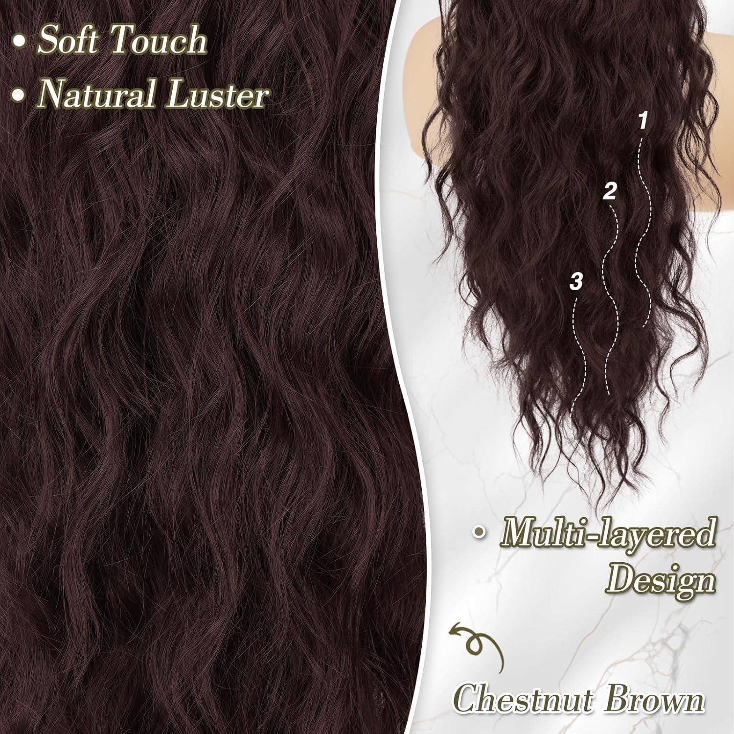 Lockiges Ponytail Extension mit Kordelzug 66 cm Braun