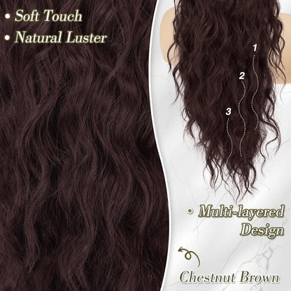 Lockiges Ponytail Extension mit Kordelzug 66 cm Braun