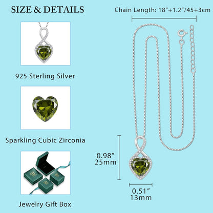 FJ Unendlichkeit Halskette Damen 925 Sterling Silber Herz