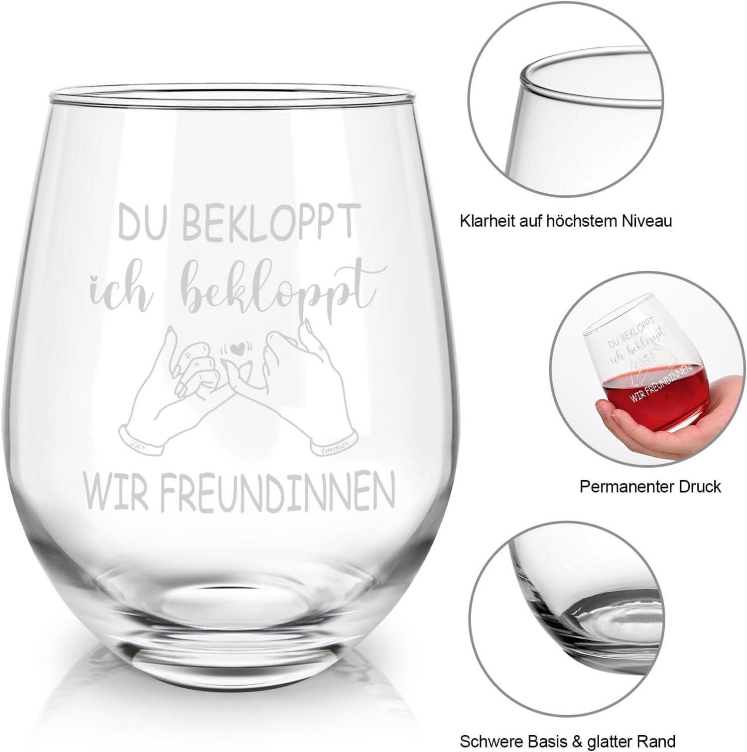 Beste Freundin Geschenk Weinglas Lustige Geschenke Frauen 520ml