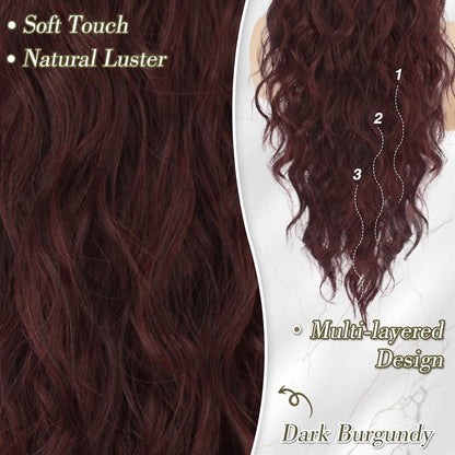 Lockige Pferdeschwanz Haarverlängerung Synthetik 66cm Haarteil - Dark