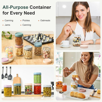 4er Pack 16 oz Overnight Oats Gläser Schraubdeckel Glasbehälter