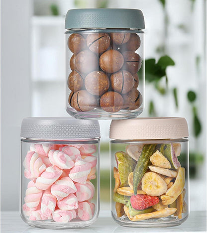 4er Set 16 OZ Glasbehälter mit Schraubdeckel für Overnight Oats Salat Joghurt