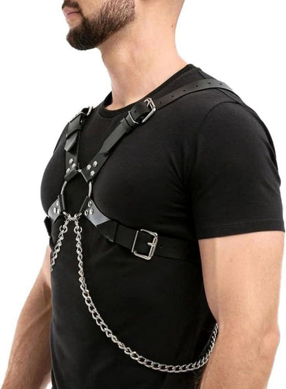 Leder Harness Sexy Herren Brustbandage Gay Körperketten