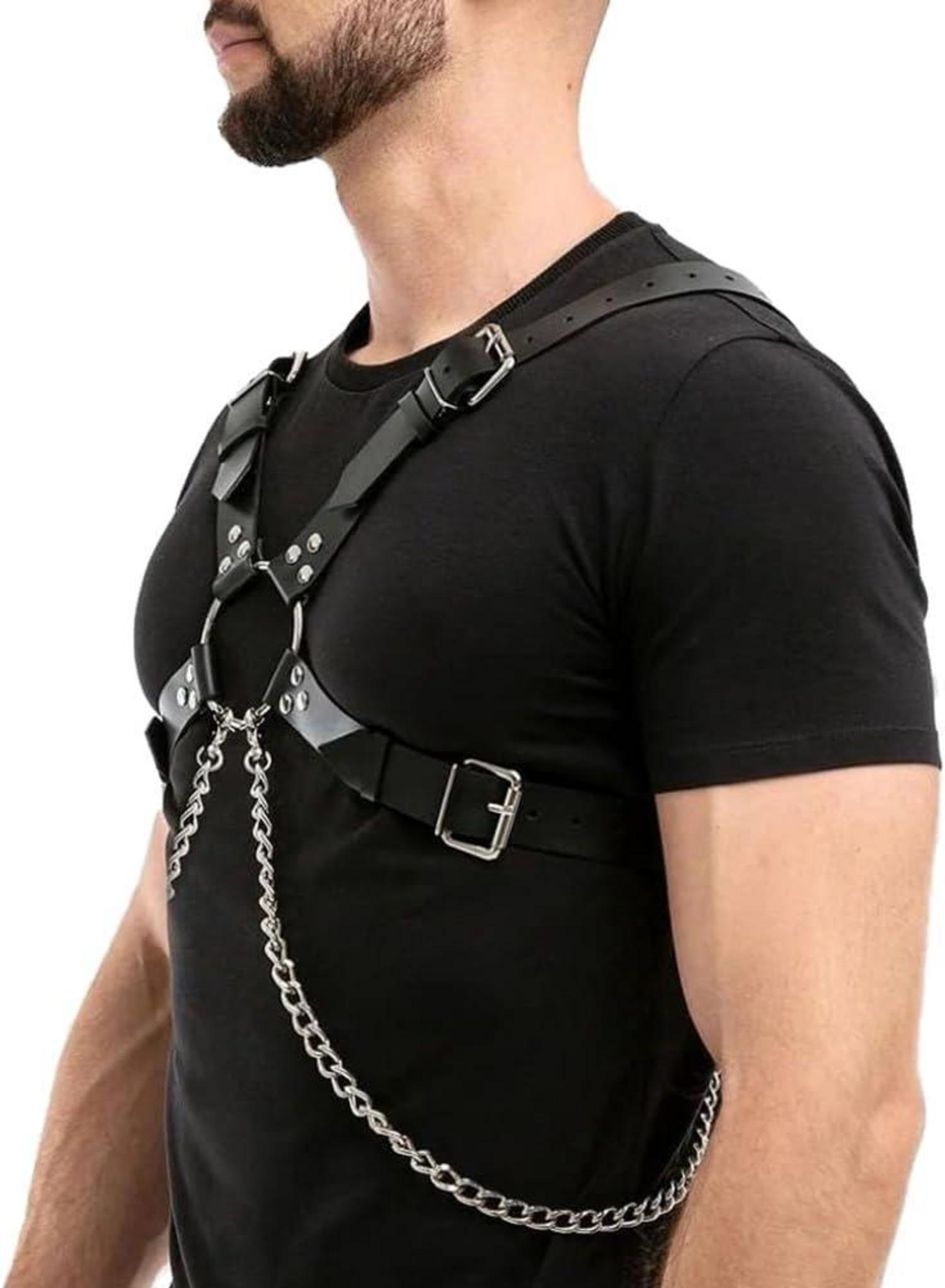 Leder Harness Sexy Herren Brustbandage Gay Körperketten