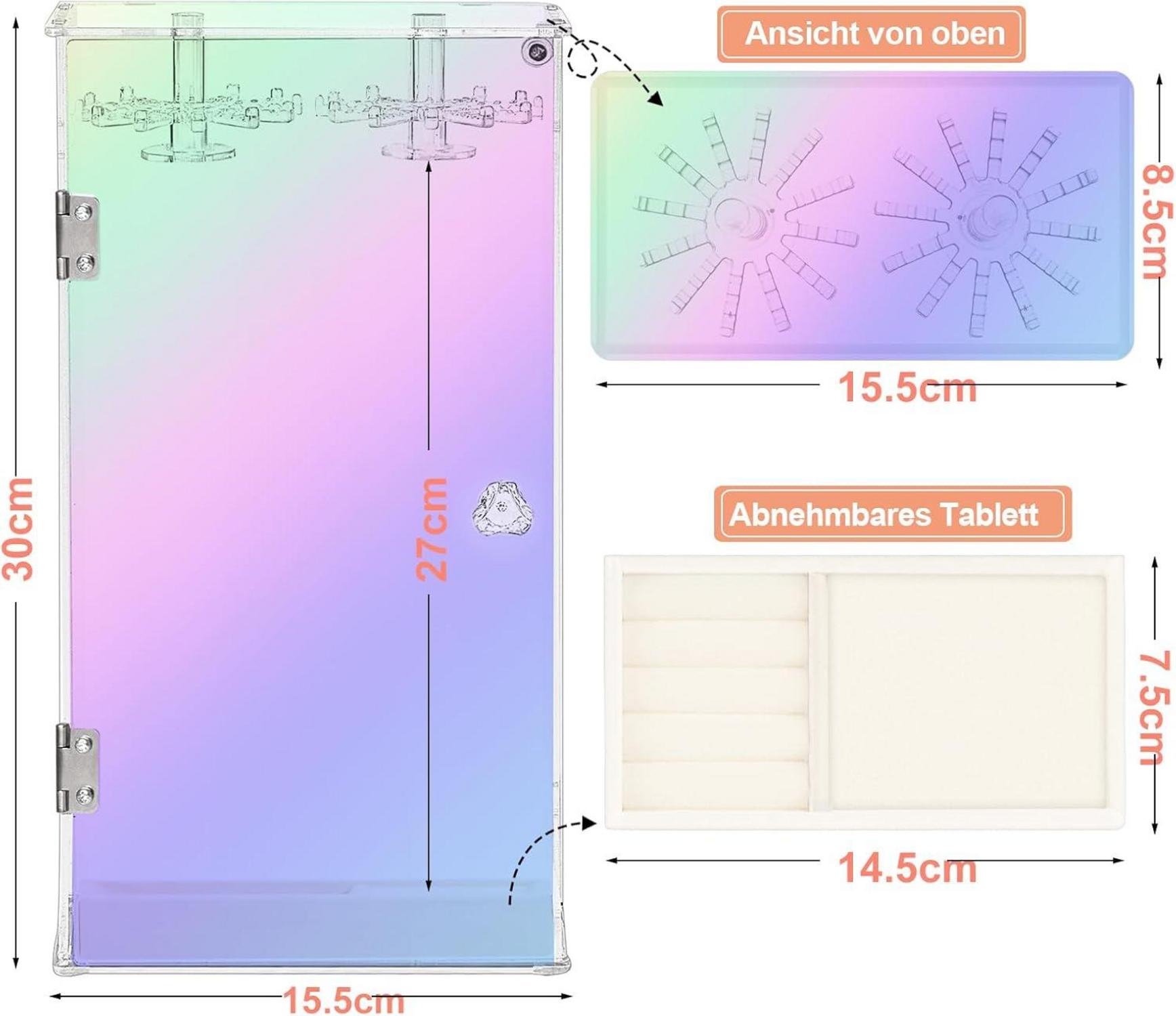 Drehbarer Acryl Schmuckständer mit Samt Tablett