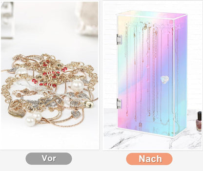 Schmuckständer Acryl Kettenhalter Drehbar Samt Tablett Uhrenständer