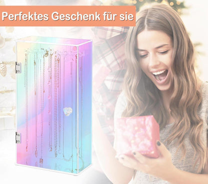 JUPELI Acryl Schmuckständer Drehbar Samt Tablett Uhrenständer