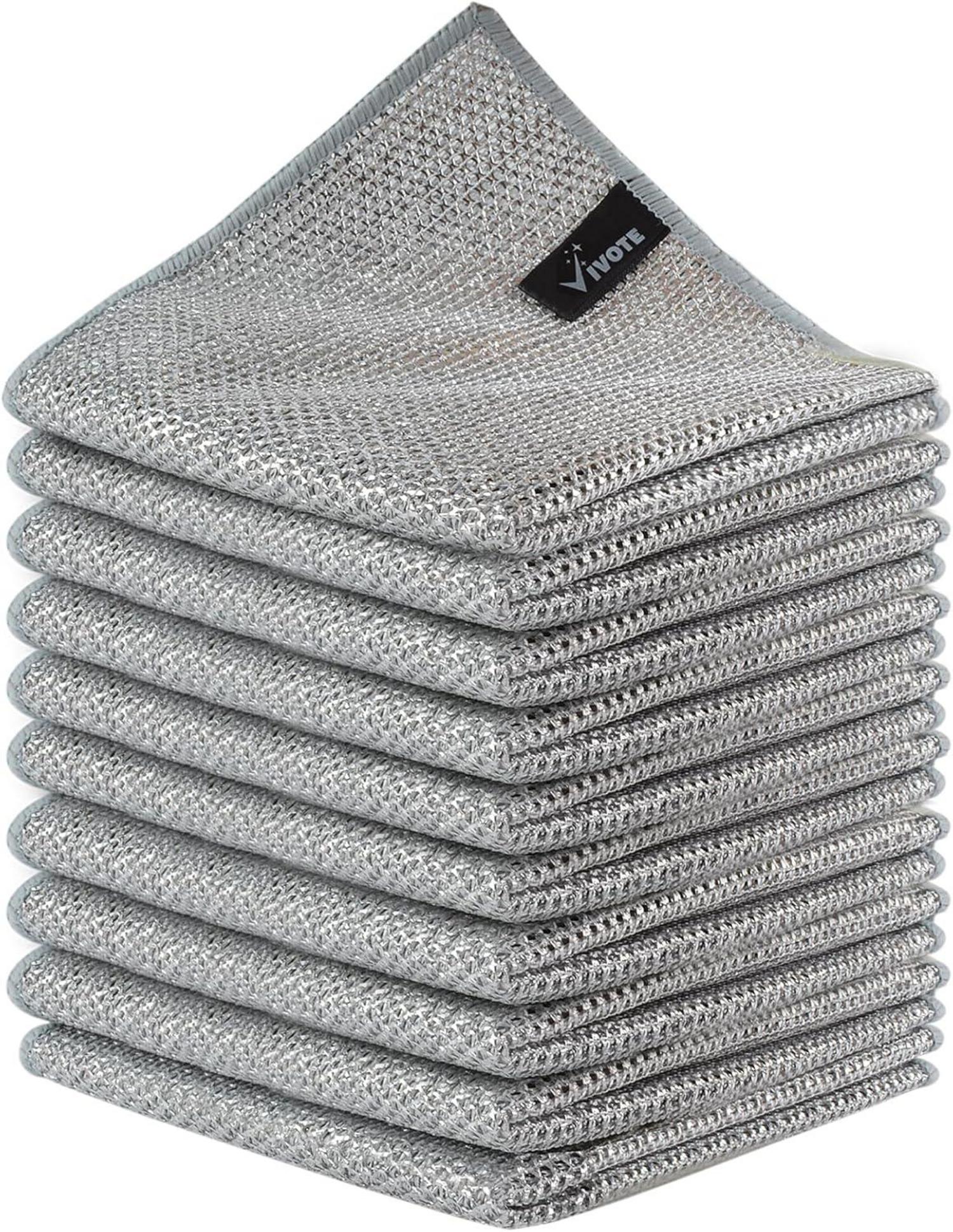 Doppelschicht-Reinigungstuch Draht Geschirrspüllappen 30x30cm 10 Stück