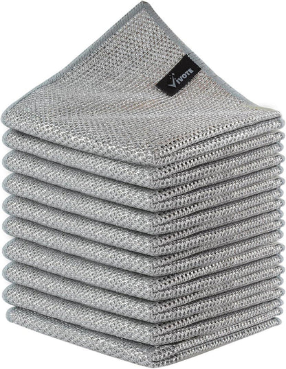 Doppelschicht-Reinigungstuch Draht Geschirrspüllappen 30x30cm 10 Stück
